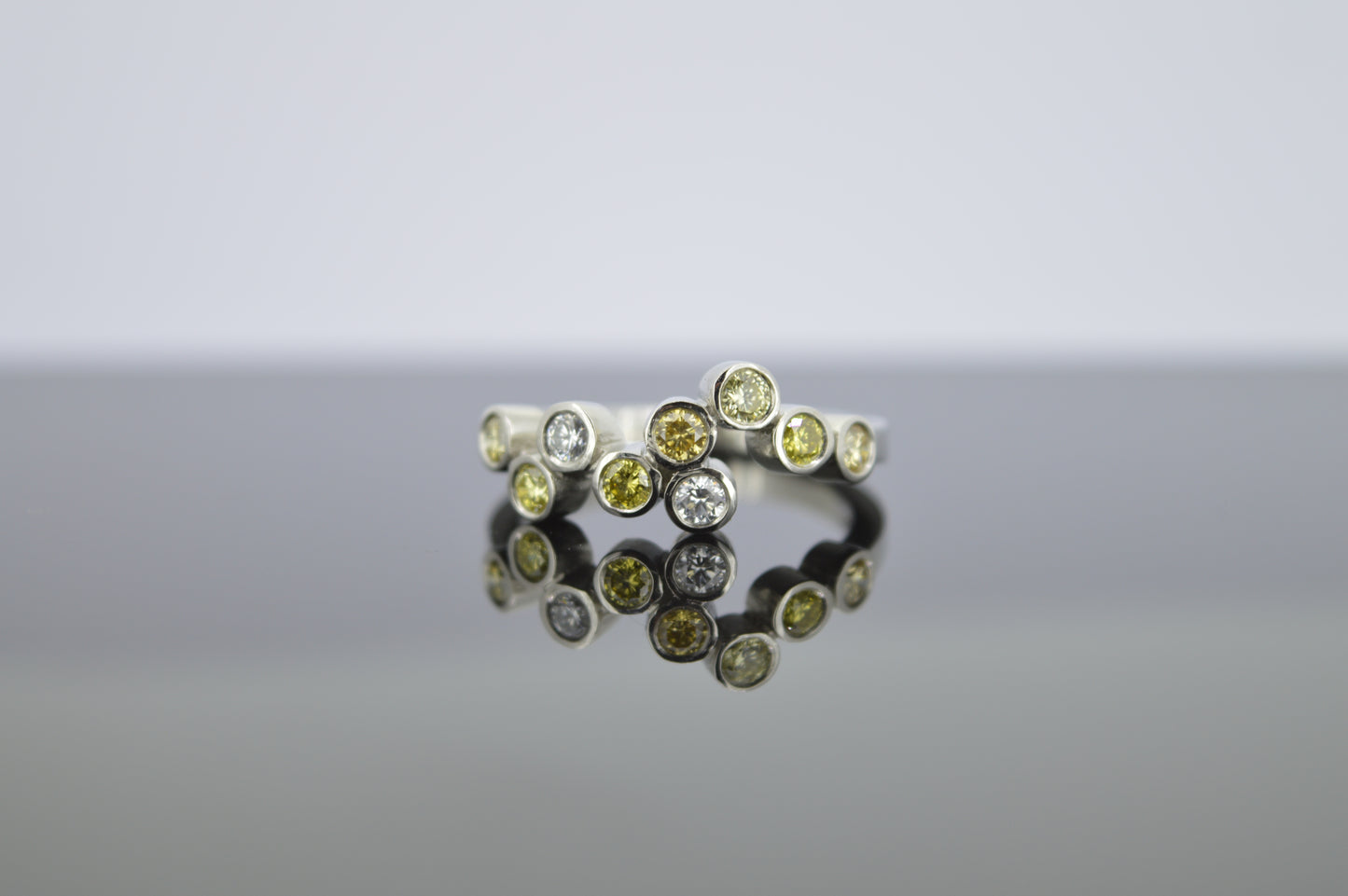 Platinum & Yellow Diamond Ring